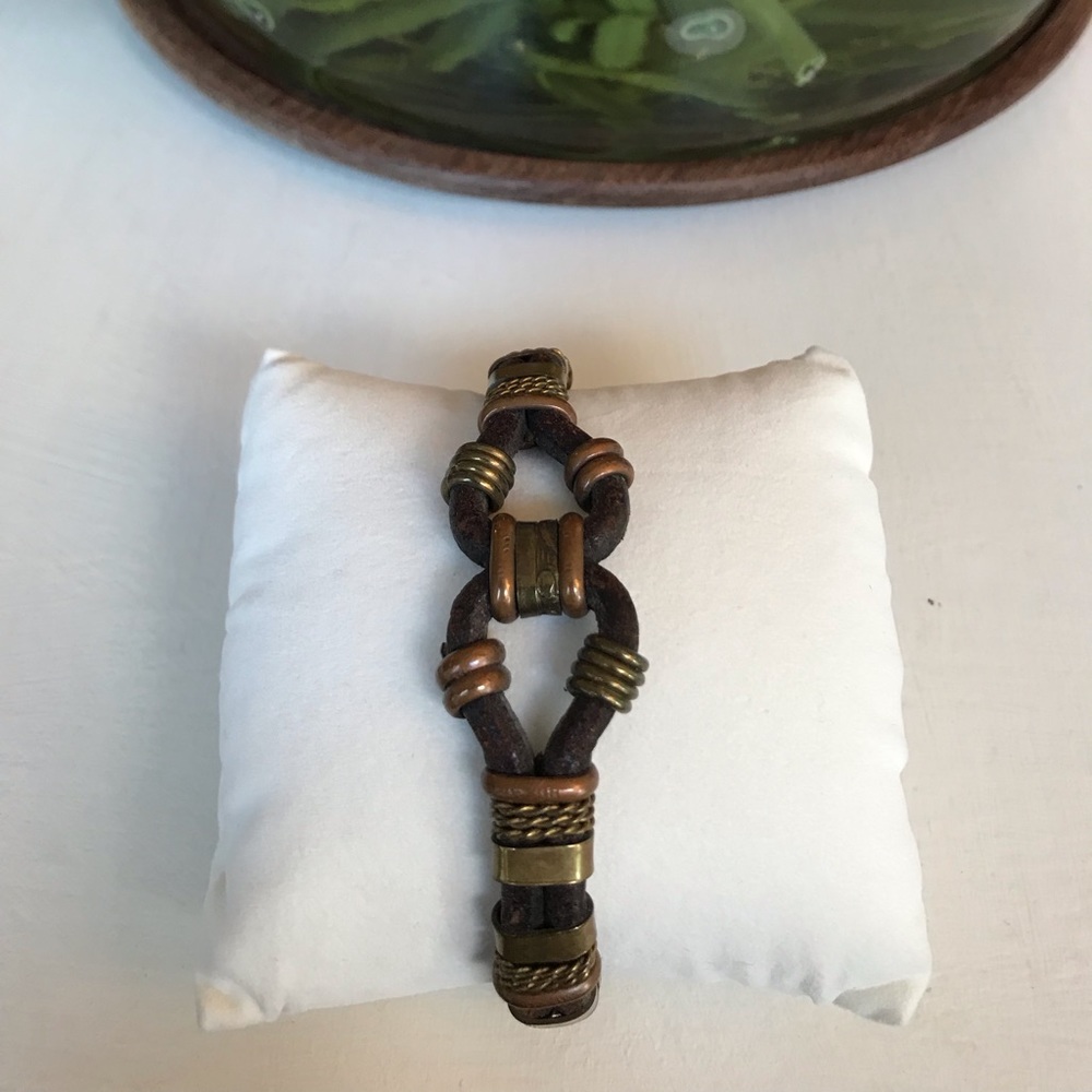 Vintage 1960’s leather copper bracelet